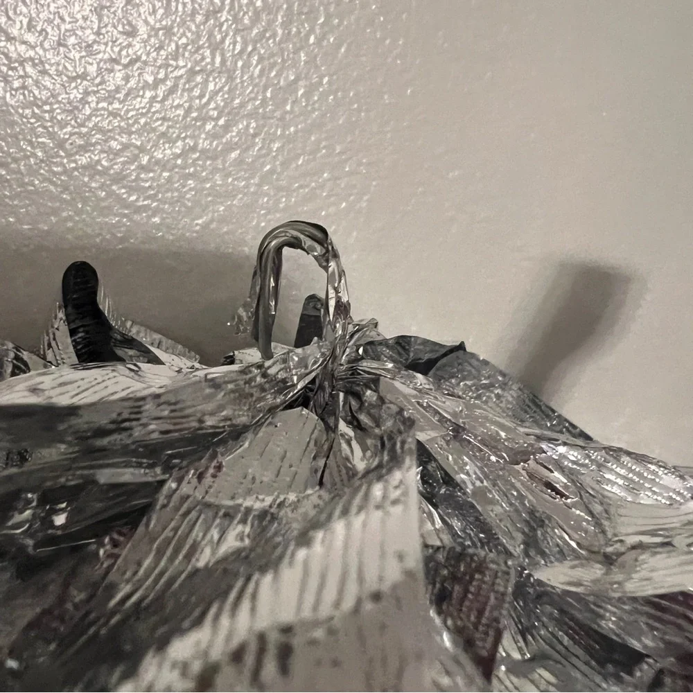 Oversized Wired Silver Tinsel Garland Strands Set of 3